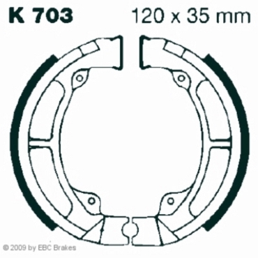 EBC Premium Bremsbacken für Kawasaki KE 175 D2 Hinterachse - K703