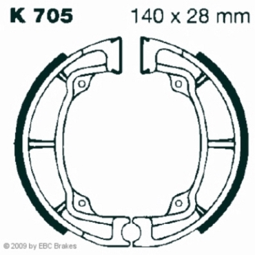 EBC Premium Bremsbacken für Kawasaki KLT 250 C1-C3 (Prairie) Hinterachse - K705