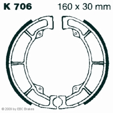 EBC Premium Bremsbacken für Kawasaki ER-5 (ER 500 C1/C3/C4/C5P) Hinterachse - K706