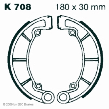 EBC Premium Bremsbacken für Kawasaki KH 250 B1-B5 Hinterachse - K708