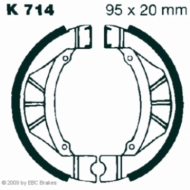 EBC Premium Bremsbacken für Kawasaki KX 80 E1 Vorderachse - K714