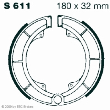 EBC Premium Bremsbacken für Suzuki GT 550 A/B Hinterachse - S611