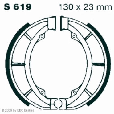 EBC Premium Bremsbacken Water Grooved für Suzuki PE 175 T/X Hinterachse - S619G