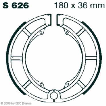 EBC Premium Bremsbacken Water Grooved für Suzuki LT-A 400 FL2 King Quad Auto 4WD Hinterachse - S626G