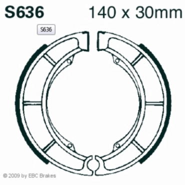 EBC Premium Bremsbacken Water Grooved für Suzuki LT-F 250 L1 Ozark Hinterachse - S636G