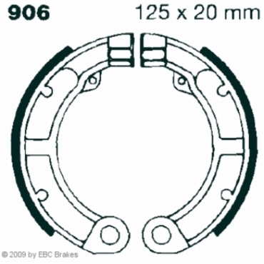 EBC Premium Bremsbacken für Vespa PK 100 XL Hinterachse - V906