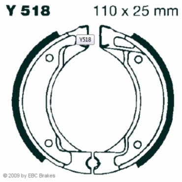 EBC Premium Bremsbacken für Yamaha YT 60 (Tri Zinger) Hinterachse - Y518