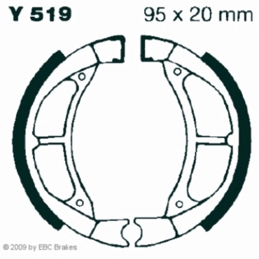 EBC Premium Bremsbacken für Yamaha YV 50 (5BM2) Jog Space Innovation Vorderachse - Y519