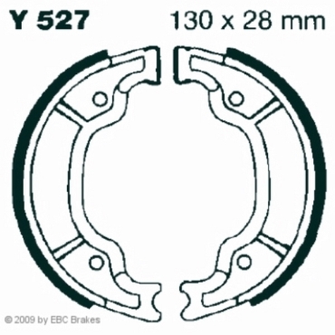 EBC Premium Bremsbacken für Yamaha YBR 125 ED (5HHB/F/H) (Scheiben VA / Brasil) Hinterachse - Y527