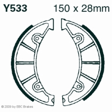 EBC Premium Bremsbacken für Yamaha YW 125   (BW’s 125) (1CX1) Hinterachse - Y533