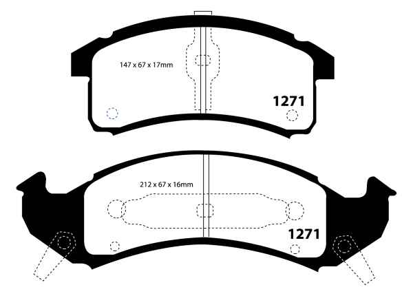 EBC Yellowstuff Bremsbeläge DP41271R für Oldsmobile 88  3.8 vorne