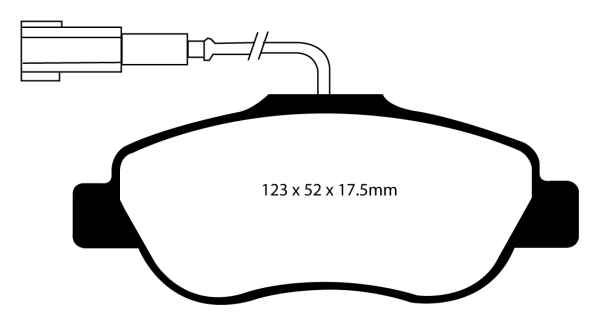 EBC Greenstuff 2000 Bremsbeläge DP21573/2 für Fiat 500  1.3 D Multijet vorne