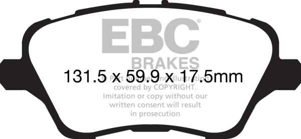 EBC Blackstuff Bremsbeläge DPX2149 für Ford Transit Courier  1.5 TDCi vorne