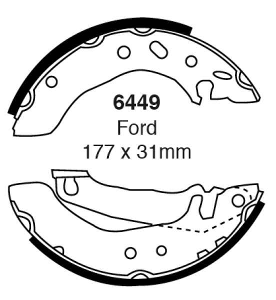 EBC Premium Bremsbacken 6449 für Ford Orion 3 GAL 1.4 hinten