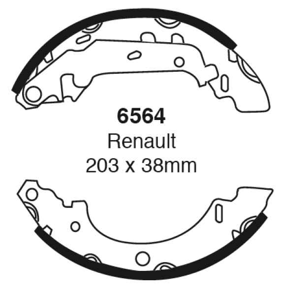 EBC Premium Bremsbacken 6564 für Renault Kangoo 1 Rapid FC0/1 D 65 1.9 hinten