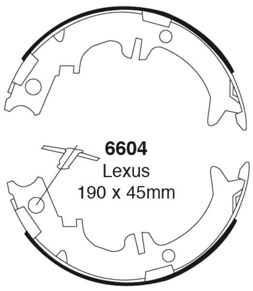 EBC Premium Handbremsbacken 6604 für Toyota Avensis Verso AC_ 2.0 VVT-i