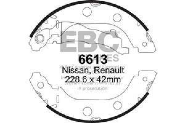 EBC Premium Bremsbacken 6613 für Renault Kangoo 1 Rapid FC0/1 D 55 1.9 hinten