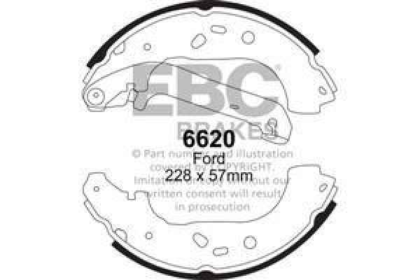 EBC Premium Bremsbacken 6620 für Ford Tourneo Connect  1.8 TDCi /TDDi /DI hinten